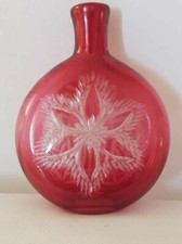 Ancienne Gourde Verre Gravé