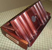 Patiné Ancien présentoir rangement pour jetons de poker casino simili bois vitré