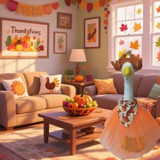 Déguisement dinde oie porche 23 pouces avec bandeau plume et tablier thème