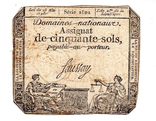 France assignat sols - assignat, 50