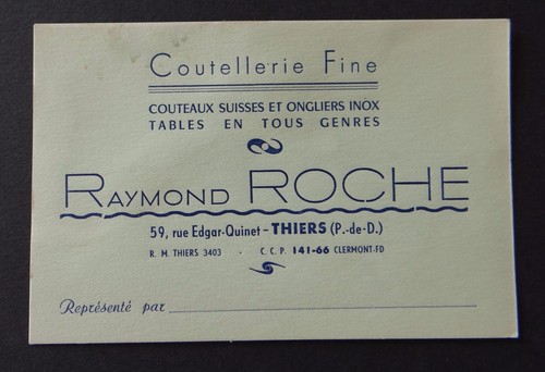 Carte visite coutellerie - visite,