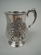 Mug Victorien Antiques Robinson Crusoe Lydon Anglais Argent Sterling Harper 1871