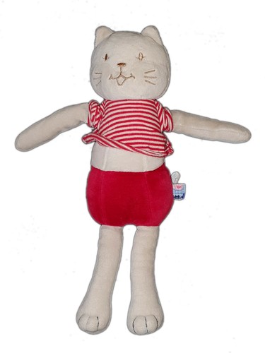 Peluche doudou chat - chat, blanc