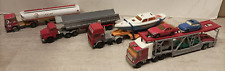 Majorette lot 4 camion semi remorque 1/60 transport voitures bateau Benne Tanker