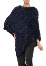 Poncho,cape en fourrure lapin