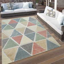 Tapis Terrasses Intérieur Extérieur Losanges Moderne Design Géométrique Coloré