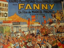 Cinéma - DUBOUT. Affiche FANNY - Film de PAGNOL - Marseille vieux port