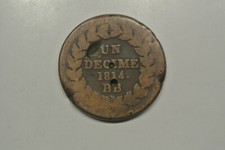 NAPOLEON RARE  point aprés DECIME( blocus de strabourg ) 1814 cote  TB 150 EURO 