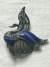 Bijou ancien : broche , cygne