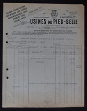 Facture 1925 ISSOUDUN USINES DU PIED SELLE E BOUCHER  150