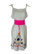 Nicaraguan made embroidered dress made in treadle sewing machine  size 10 cotton