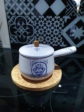 Caquelon à fondue émaillé 14 cm + couvercle vintage induction Le Creuset ?