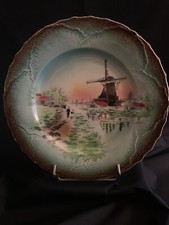 Plat, grande assiette St Amand, Lebacqz et Bouchart, décor moulin