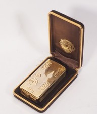 Briquet Vintage En Or 3408 Factice 999,9 Métal En Aspect Doré