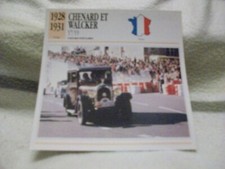 CARTE FICHE AUTO CHENARD ET