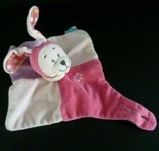 Doudou plat tex lapin rose - plat,