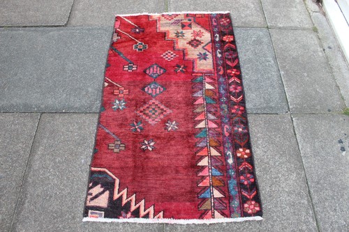 Tapis vintage laine rouge - tapis,