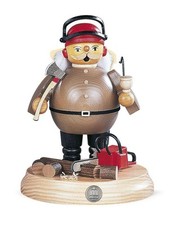 Figurine À Fumer Homme Des Bois Sur Socle Avec Tronçonneuse (LxH): 13x18cm NEUF