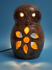 LAMPE CERAMIQUE CHOUETTE GUY BAUDAT /LUMINAIRE HIBOU/OLD CERAMIC (Décoretout31)