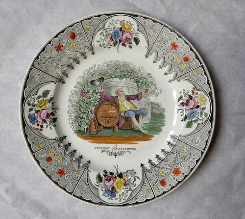Assiette polychrome creil - polychrome,