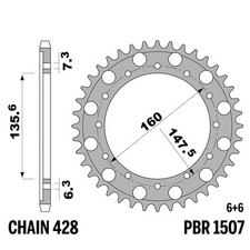 FANTIC MOTOR SECTION 50 1995-1997 pignon arrière PBR pas 428 53 Dents Fer