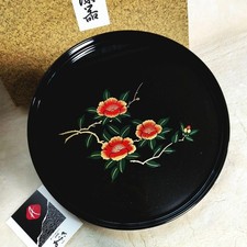 Plateau rond laqué japonais