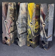 Vintage 1920s Galalith Desk Paper Clip Clamp Marble Look Art Deco Office Decor 