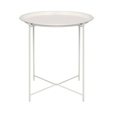 1x Blanc Mat Rond Table à