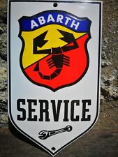 Plaque émaillée ABARTH SERVICE enamel sign no Lancia Alfa Roméo Porsche