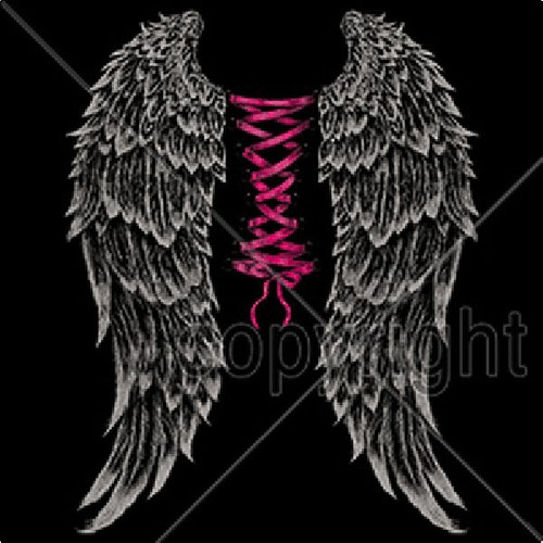 Angel wings ribbons shirt - w/ribbons,