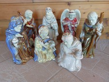 Lot Brocante Grand santon De Crèche Roi Mage. Hauteur 30 Cm Lot De 7 Personnages