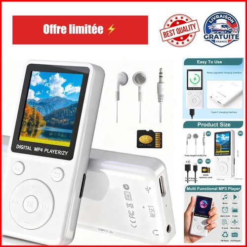 Lecteur mp3 bluetooth 32go - mp3,