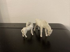 2 Chevaux Porcelaine Miniature