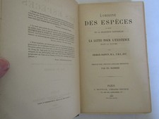L'origine des espèces / Charles Darwin / 1887 chez Reinwald