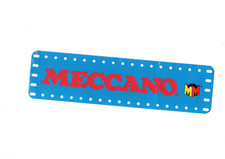 lot 10 ancien autocollant publicitaire meccano jeu jouet pub bleu 24cm X 6cm rar