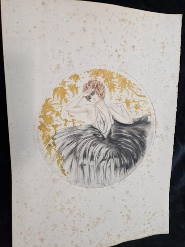 Art deco french lithograph - art,