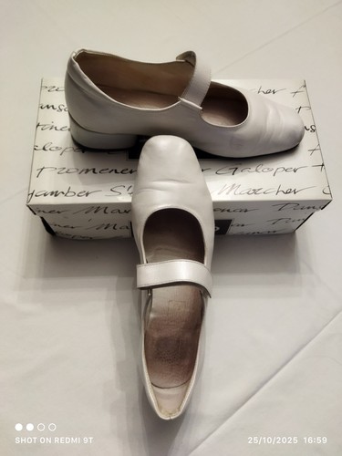 Repetto babies cuir - cuir, blanc