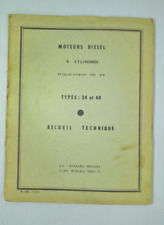Recueil Technique Moteur Diesel Bernard 34 44 4 Cylindres RTA Manuel Fiche W T J