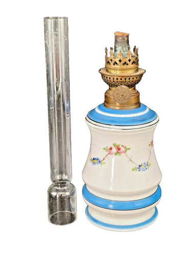 Lampe petrole porcelaine - lampe,