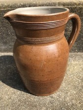 Pot à Eau Pichet en Grès Ancien Vintage Design Carafe H : 17 Cm.