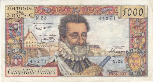 5000 francs henri du - francs,
