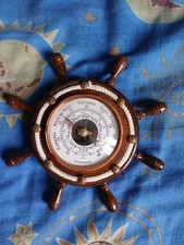 baromètre marine forme gouvernail en bois de précision ( fonctionnel ) 