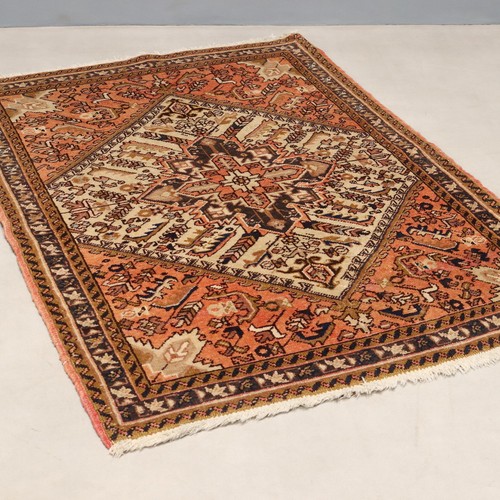 Tapis ancien coton laine - coton, noeud