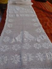 coton fait main  longue 3m,25x45cm large cantonniére    les pigeons piéce unique