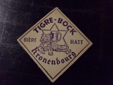 Sous bock violet avant guerre bière brasserie KRONENBOURG TIGRE BOCK  Alsace