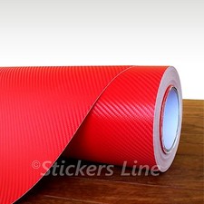 Film Carbone ROUGE 3D Cm 150X300 Adhésif CAST Enveloppe De Voiture Moto