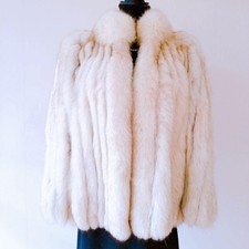 Manteau veste courte en fourrure de renard bleu ONWARD Rambulton marron...