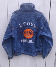 RARE Vintage GUESS Hard Rock Cafe acid washed denim jacket Seoul/Honolulu 