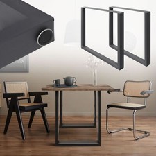 2 x Pied de table industriel piètement meuble profil carré anthracite 60 x 72 cm