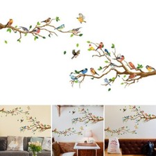 Oiseau Branche Autocollant Mural Arbre Feuille Décoration Salon Maison Decor
